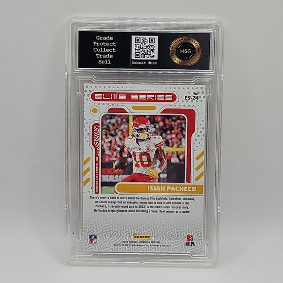Isiah Pacheco 2023 Panini Donruss Elite Series #ES-24 Kansas City Chiefs Graded - Picture 2 of 2